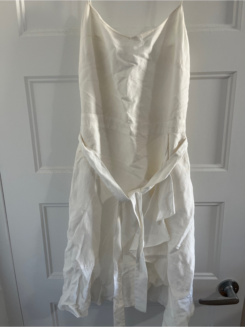 Banana Republic Women's Cream Slip Dress with Ruffle Detail